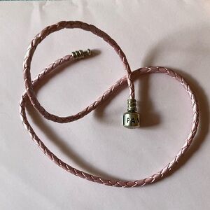 Pandora Pink Braided Leather Bracelet